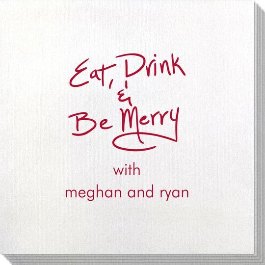 Fun Eat Drink & Be Merry Bamboo Luxe Napkins